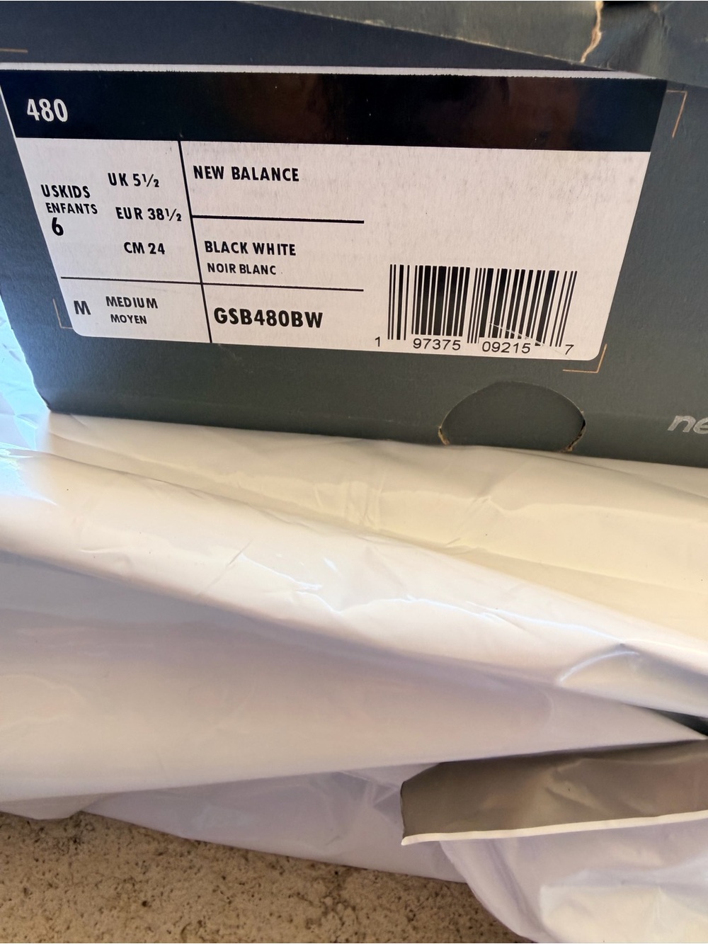 New Balance 480 Court Sneakers Unisex . Youth 6 Women’s 7.5 Brand New - Picture 6 of 6